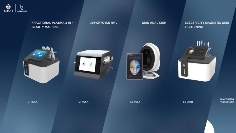 Beauty Equipment Fractional Plasma & 360° CRYO ICE HIFU & Skin Analyzer & EMS Facial Device