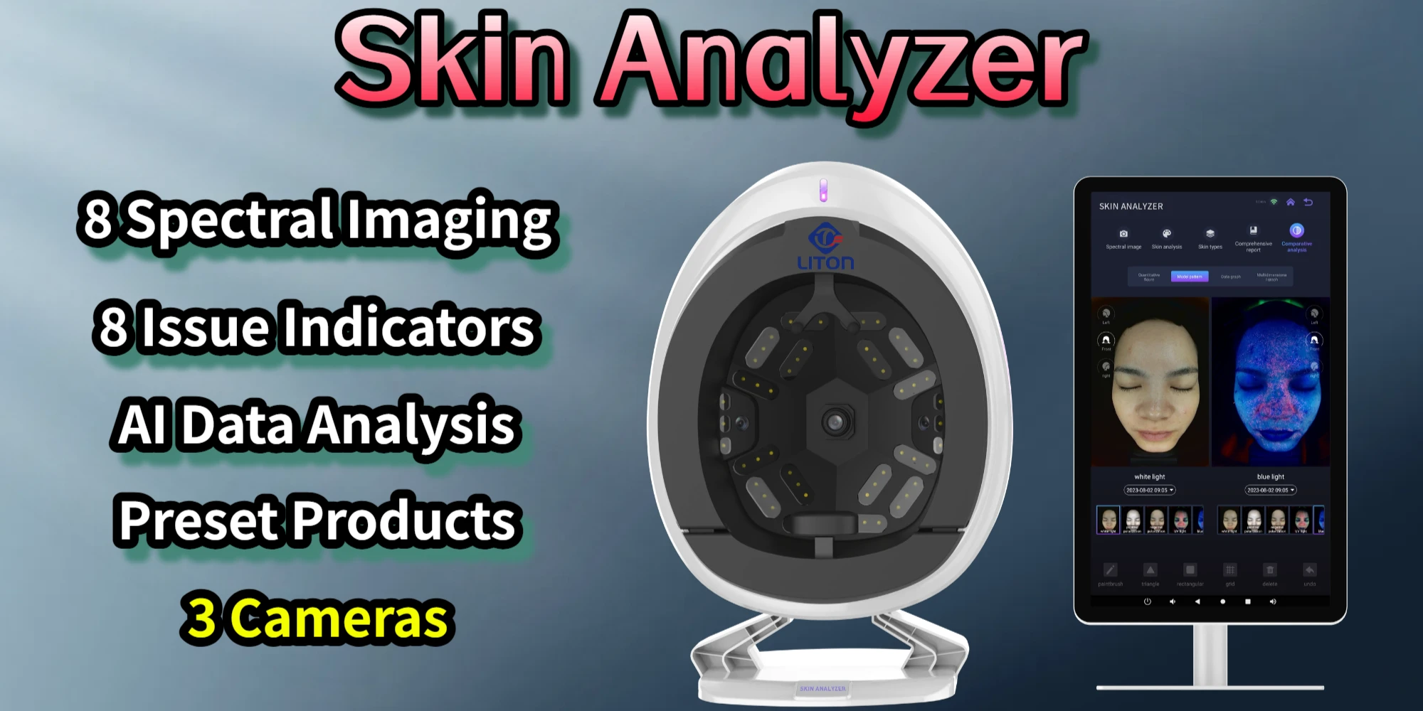Industrial camera visia skin analysis machine