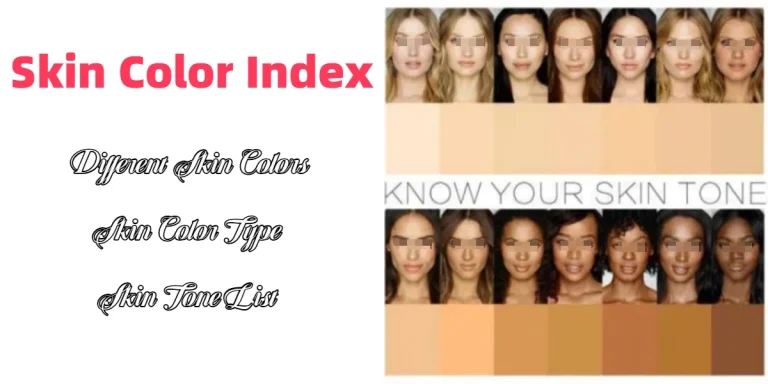 Skin color index different skin tone